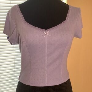 SO Purple Fitted Crop Top, med